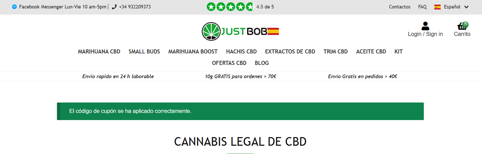 JustBob Código Descuento Aplicado Correctamente (1)